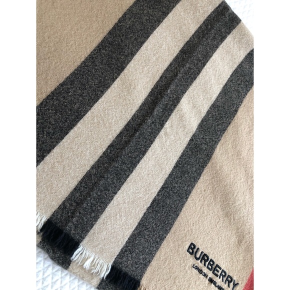 Burberry - Icon Stripe Wool Cashmere Scarf - Picture 7 of 16